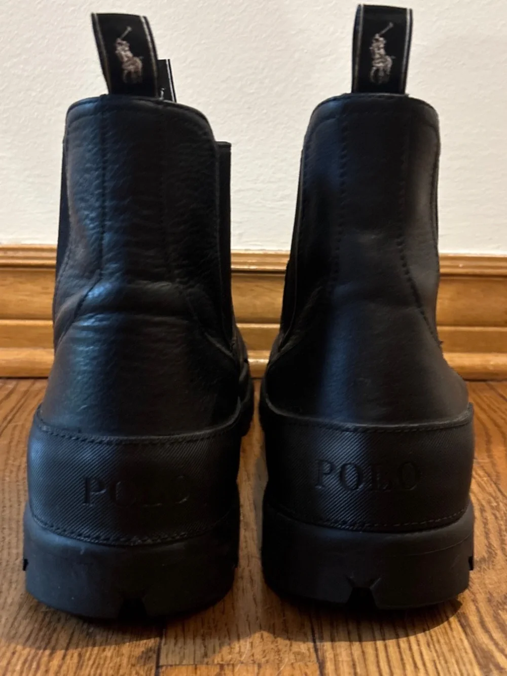 Polo Ralph Lauren Black Leather Chelsea Oslo Boots - Men’s 11